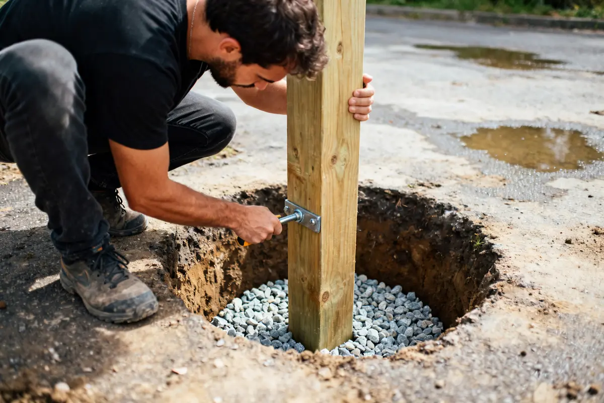 Fixer un poteau en bois dans la terre : Méthode simple et efficace